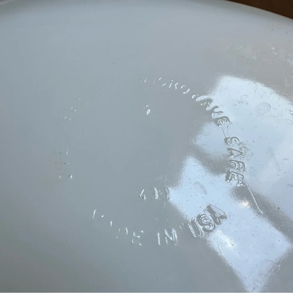 Vintage Anchor Hocking Blue Cornflower Milk Glass Casserole Dish